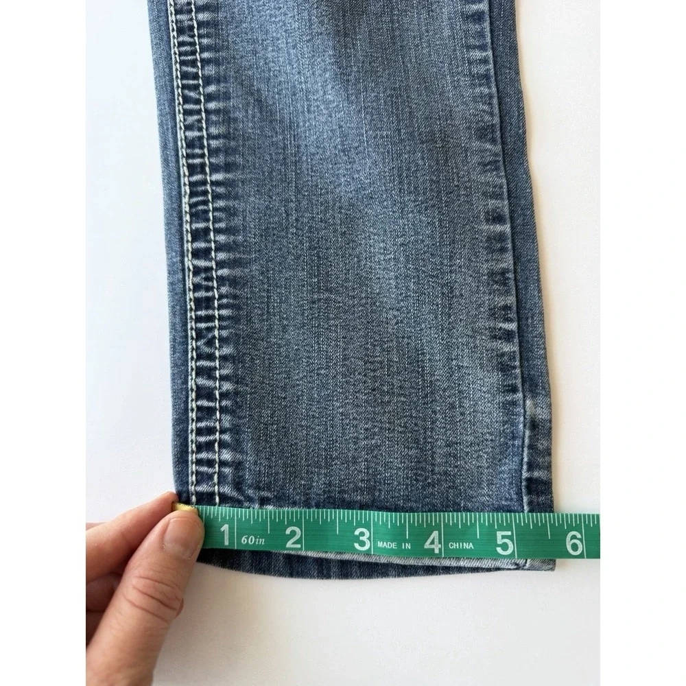 Soundgirl Women's Juniors 15 Blue Medium Wash Skinny Jeans Stretch Embroidered